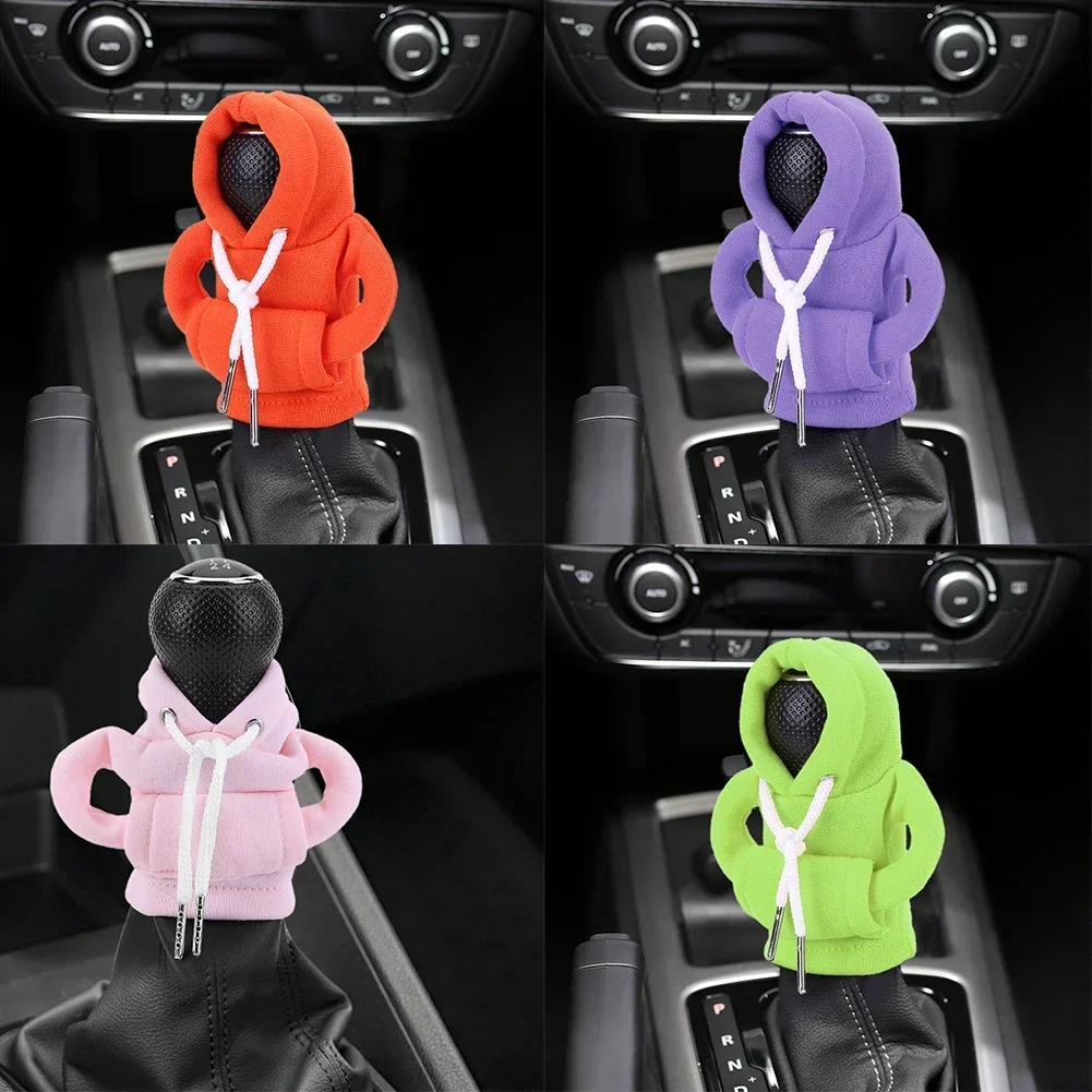 VIKEFON Car Gear Shift Washable Hoodie Decoration Funny Car Shift Lever Handle Kit Creative Universal Car Interior Accessories