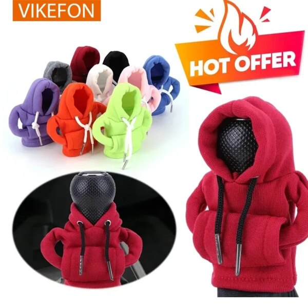 VIKEFON Car Gear Shift Washable Hoodie Decoration Funny Car Shift Lever Handle Kit Creative Universal Car Interior Accessories